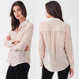 NWT Splendid Moonstone Velvet Button Down Top
